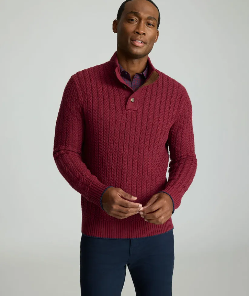 cable-knit-button-neck-sweater-fxzHRUxM-3.webp Sweaters>UNTUCKit Cable-Knit Button Neck Sweater Red