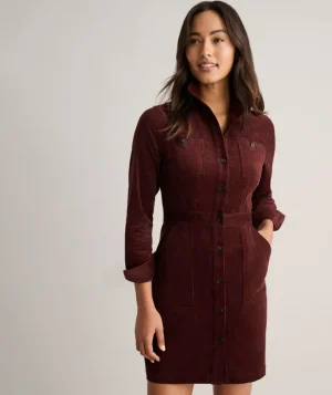 Shirts|Dresses>UNTUCKit Corduroy Cora Shirt Dress Brown