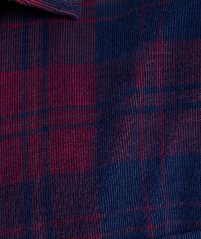 corduroy-shirt-PutOxsbt-1.webp Button-Down Shirts>UNTUCKit Corduroy Shirt Blue & Purple Plaid