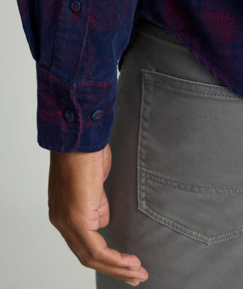 corduroy-shirt-PutOxsbt-2.webp Button-Down Shirts>UNTUCKit Corduroy Shirt Blue & Purple Plaid