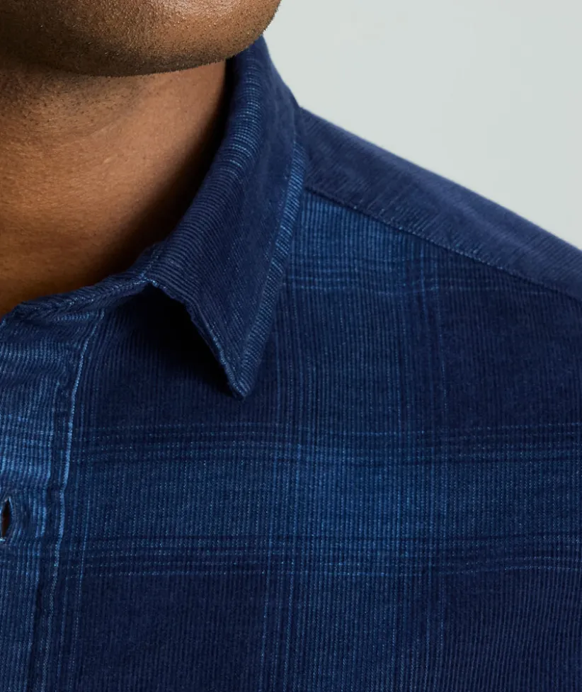 corduroy-shirt-iZutBNVC-1.webp Button-Down Shirts>UNTUCKit Corduroy Shirt Navy Plaid