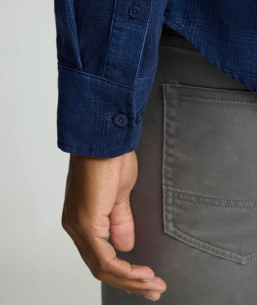 corduroy-shirt-iZutBNVC-2.webp Button-Down Shirts>UNTUCKit Corduroy Shirt Navy Plaid
