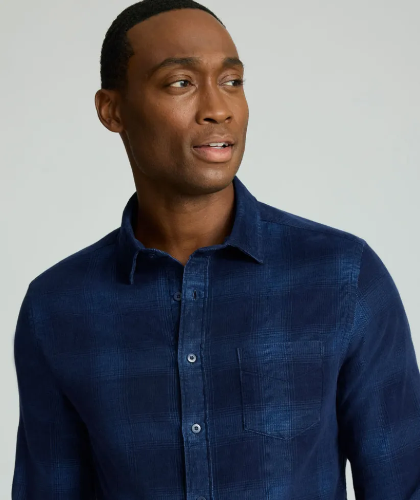 corduroy-shirt-iZutBNVC-4.webp Button-Down Shirts>UNTUCKit Corduroy Shirt Navy Plaid