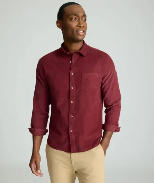 Button-Down Shirts>UNTUCKit Corduroy Shirt Syrah