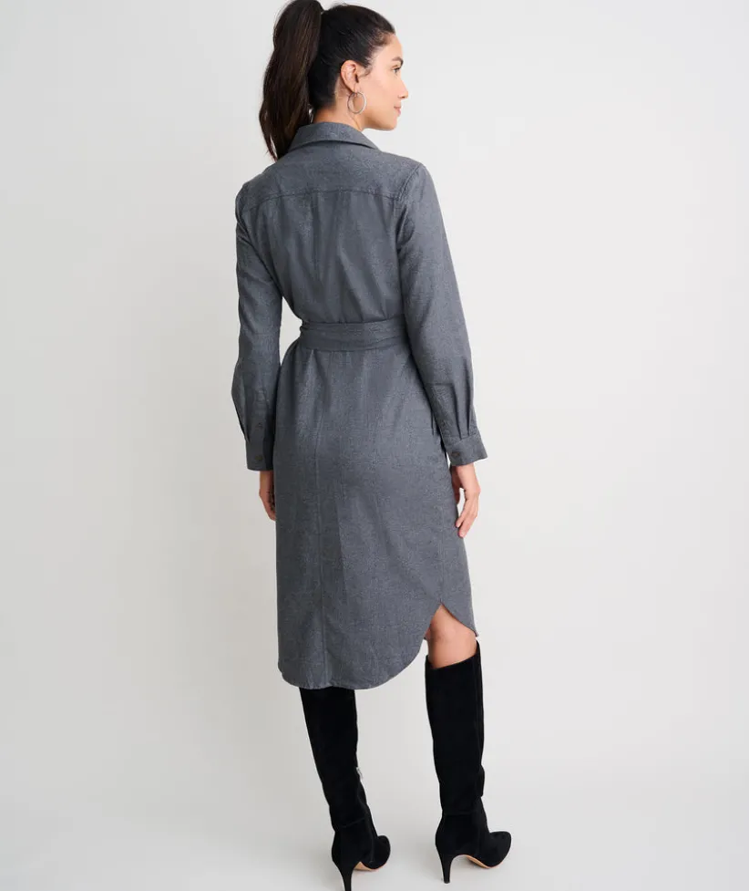 cotton-midi-colby-shirt-dress-WqoakmYY-2.webp Shirts|Dresses>UNTUCKit Cotton Midi Colby Shirt Dress Solid Charcoal Gray