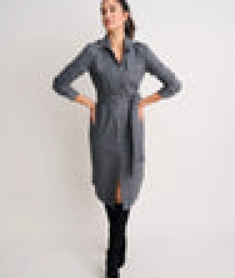 cotton-midi-colby-shirt-dress-WqoakmYY-5.webp Shirts|Dresses>UNTUCKit Cotton Midi Colby Shirt Dress Solid Charcoal Gray