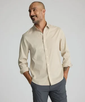 Button-Down Shirts>UNTUCKit CottonTek™ Kleinwood Shirt - FINAL SALE Tan Gingham