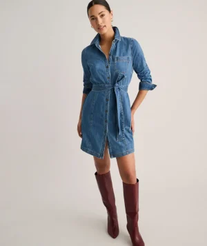 Shirts|Dresses>UNTUCKit Denim Lea Shirt Dress Solid Blue