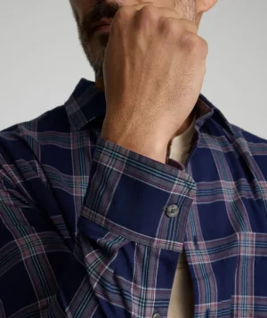 Button-Down Shirts>UNTUCKit Flannel Gahard Shirt Navy Plaid