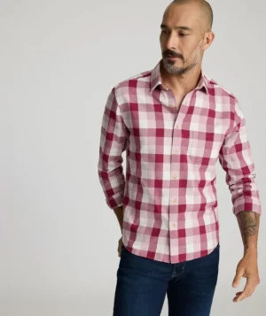 Button-Down Shirts>UNTUCKit Flannel Greenwald Shirt Pink Check