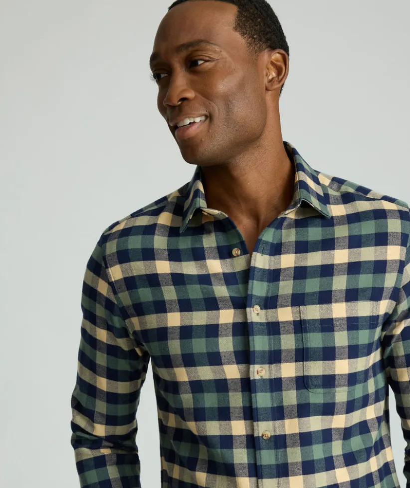 flannel-plenville-shirt-nSBTqAXF-4.webp Button-Down Shirts>UNTUCKit Flannel Plenville Shirt Green Check