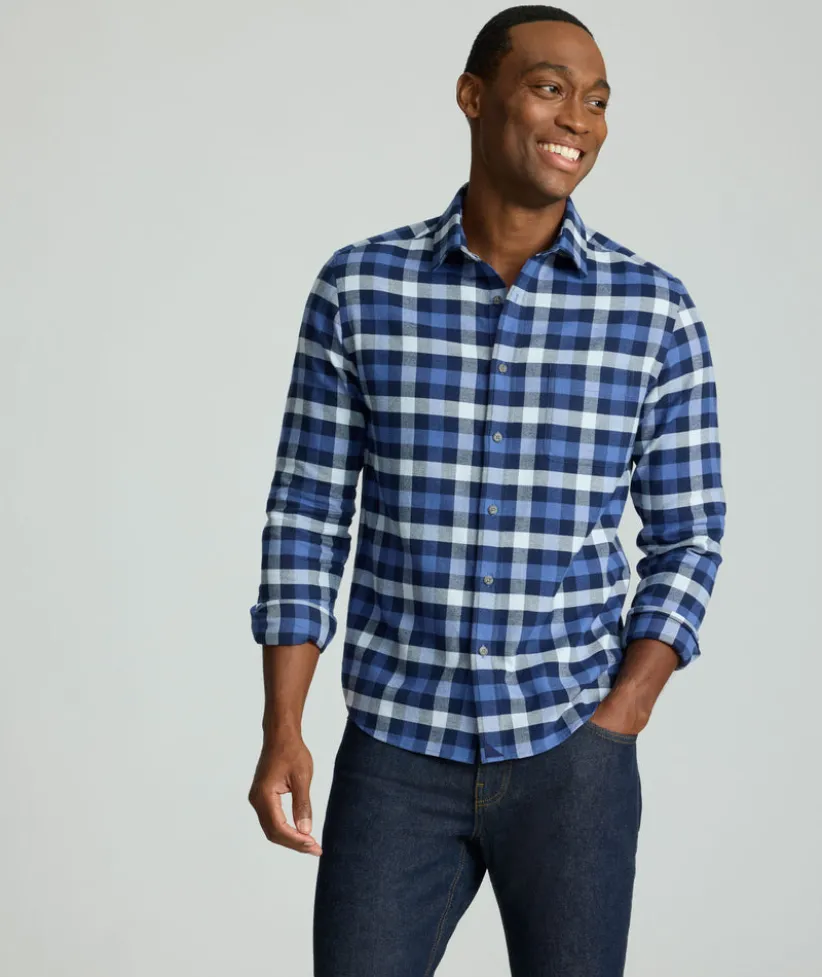 flannel-plenville-shirt-vFbQedyM-0.webp Button-Down Shirts>UNTUCKit Flannel Plenville Shirt Navy Check