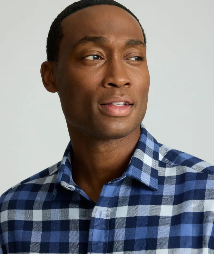 flannel-plenville-shirt-vFbQedyM-4.webp Button-Down Shirts>UNTUCKit Flannel Plenville Shirt Navy Check