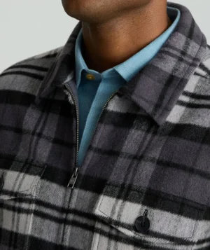 Jackets & Vests>UNTUCKit Full-Zip CPO Jacket Gray Plaid