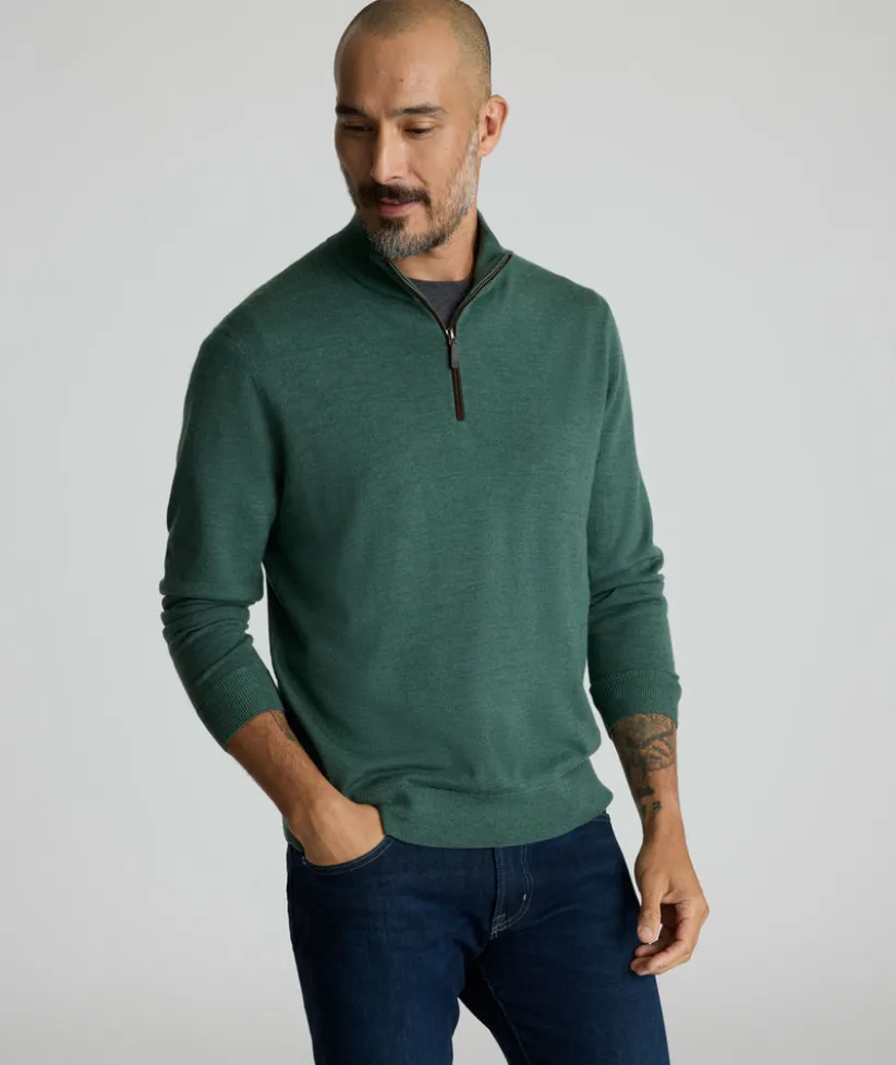 merino-wool-quarter-zip-sweate-DKlDYZiw-2.webp Sweaters>UNTUCKit Merino Wool Quarter-Zip Sweater - FINAL SALE Dark Green