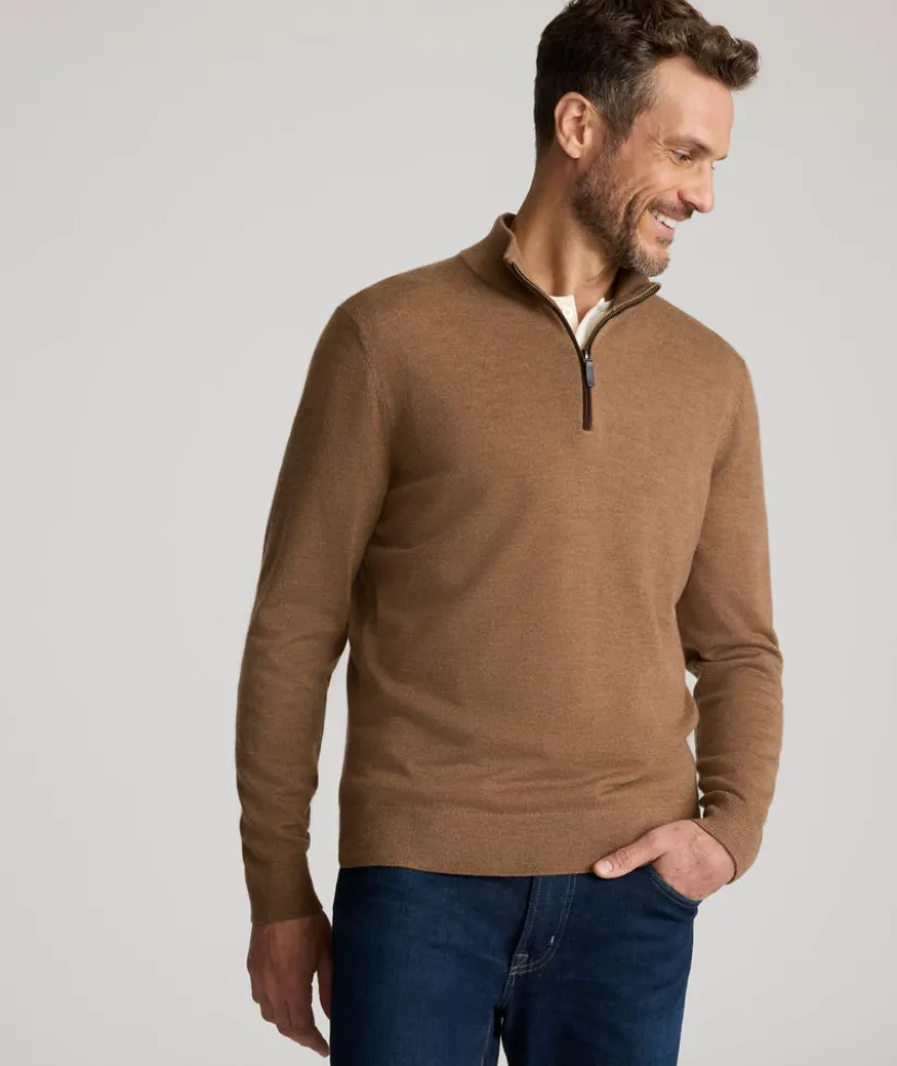 merino-wool-quarter-zip-sweate-UtvGsjbz-0.webp Sweaters>UNTUCKit Merino Wool Quarter-Zip Sweater Caramel
