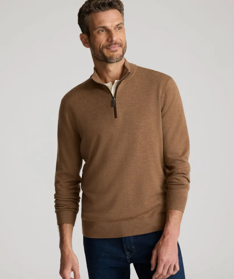 merino-wool-quarter-zip-sweate-UtvGsjbz-2.webp Sweaters>UNTUCKit Merino Wool Quarter-Zip Sweater Caramel