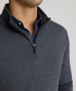Sweaters>UNTUCKit Merino Wool Quarter-Zip Sweater