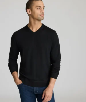 Sweaters>UNTUCKit Merino Wool V-Neck Sweater Black