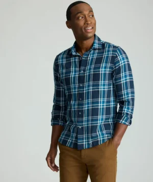 Button-Down Shirts>UNTUCKit Organic Cotton Plaid Flannel Shirt