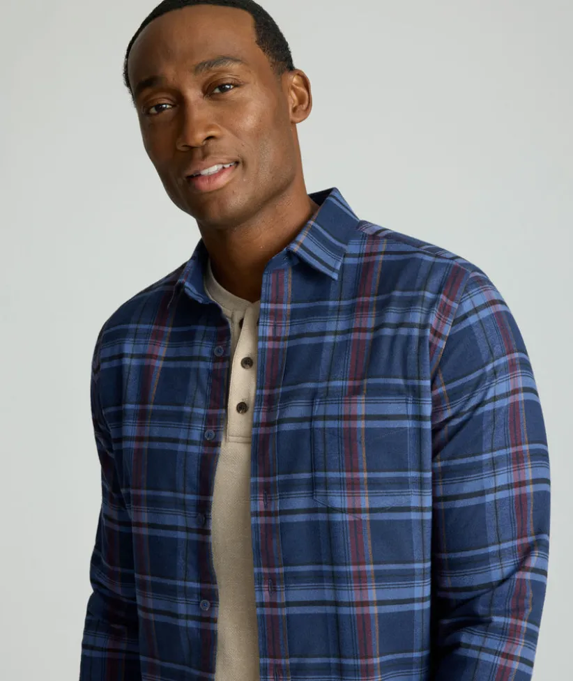 performance-flannel-blanchard-wDgytigB-4.webp Button-Down Shirts>UNTUCKit Performance Flannel Blanchard Shirt Blue Plaid