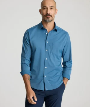 Button-Down Shirts>UNTUCKit Performance Gironde Shirt - FINAL SALE Teal