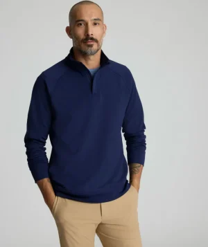 Sweatshirts>UNTUCKit Performance Mason Quarter-Zip Navy
