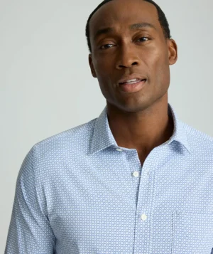Button-Down Shirts>UNTUCKit Performance Shirt with Pocket Blue Circle Print