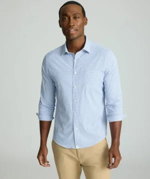Button-Down Shirts>UNTUCKit Performance Shirt with Pocket Blue Circle Print
