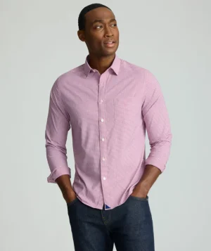 Button-Down Shirts>UNTUCKit Performance Shirt with Pocket Maroon Check