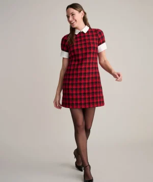 Shirts|Dresses>UNTUCKit Plaid Valentina Dress Red Black Check