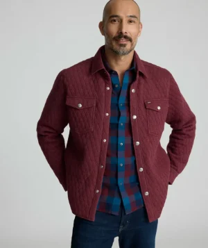 Jackets & Vests>UNTUCKit Quilted Shirt Jacket Maroon