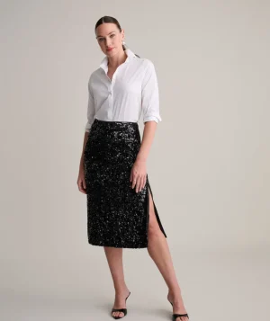 Shirts|Dresses>UNTUCKit Sequinned Celine Skirt Black Sequin