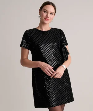 Shirts|Dresses>UNTUCKit Sequinned Velvet Sasha Dress Black Sequin