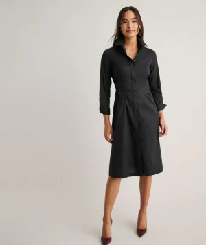 Shirts|Dresses>UNTUCKit Stretch Cotton Milan Dress Black