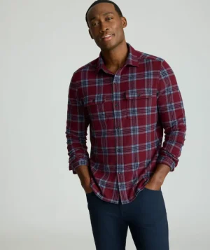 Button-Down Shirts>UNTUCKit Sweater Flannel Tawny Port