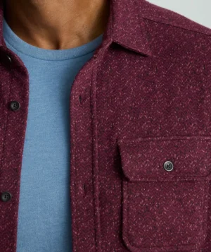 Button-Down Shirts>UNTUCKit Sweater Flannel Maroon