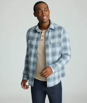 Button-Down Shirts>UNTUCKit Sweater Flannel Blue Plaid