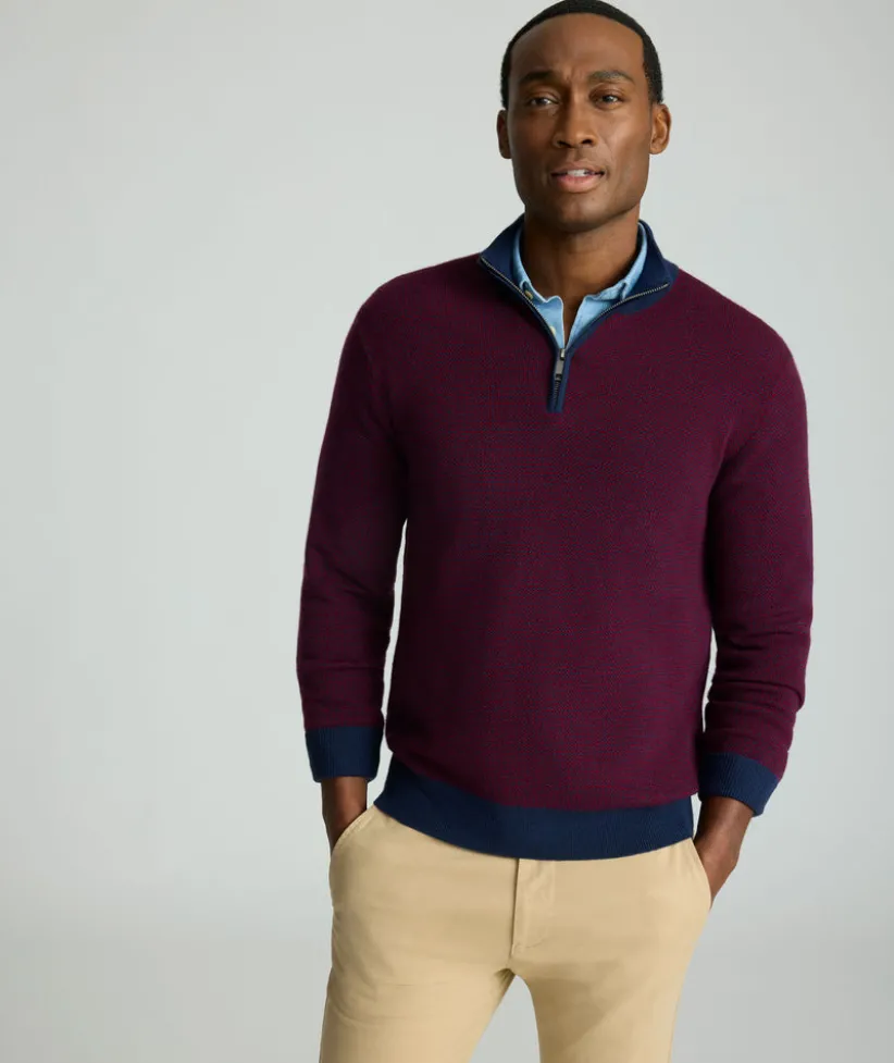 textured-merino-wool-quarter-z-hAoRClZz-0.webp Sweaters>UNTUCKit Textured Merino Wool Quarter-Zip Sweater Berry