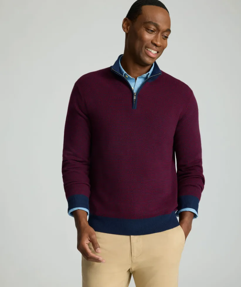 textured-merino-wool-quarter-z-hAoRClZz-3.webp Sweaters>UNTUCKit Textured Merino Wool Quarter-Zip Sweater Berry