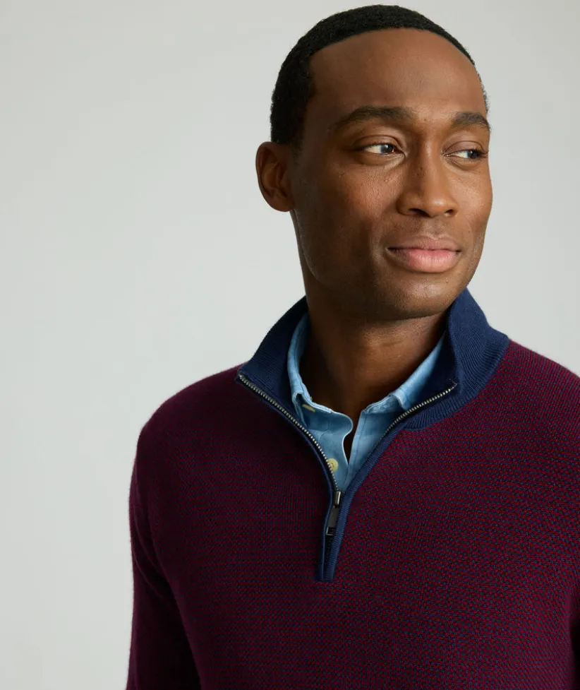 textured-merino-wool-quarter-z-hAoRClZz-4.webp Sweaters>UNTUCKit Textured Merino Wool Quarter-Zip Sweater Berry