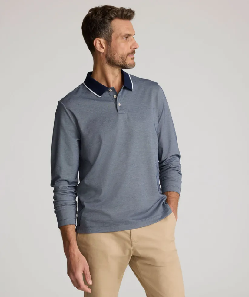 tipped-performance-long-sleeve-QzwSeQOV-0.webp Polos>UNTUCKit Tipped Performance Long-Sleeve Polo - FINAL SALE Navy