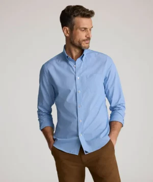 Button-Down Shirts>UNTUCKit Wrinkle-Free Cadetto Shirt Blue Microgingham