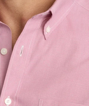 Button-Down Shirts>UNTUCKit Wrinkle-Free Cadetto Shirt Rose Wine Microgingham