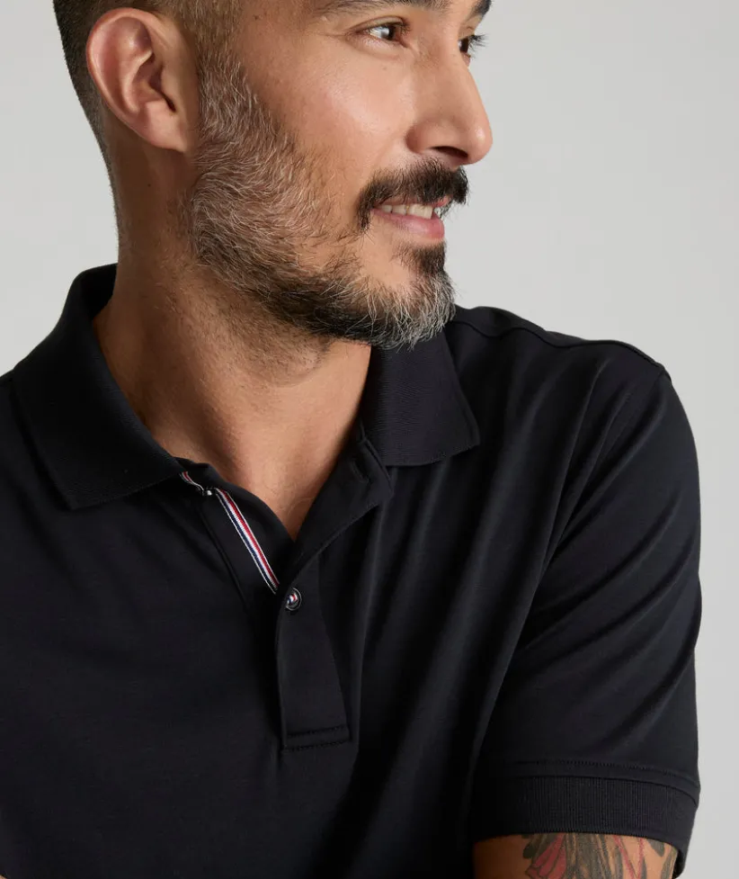 wrinkle-free-damaschino-polo-GECTrxdY-0.webp Polos>UNTUCKit Wrinkle-Free Damaschino Polo Black