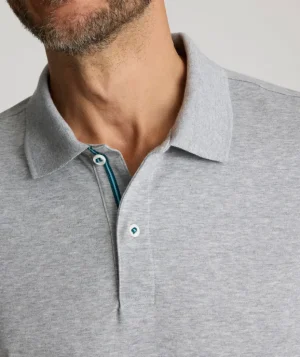 Polos>UNTUCKit Wrinkle-Free Damaschino Polo Heathered Gray