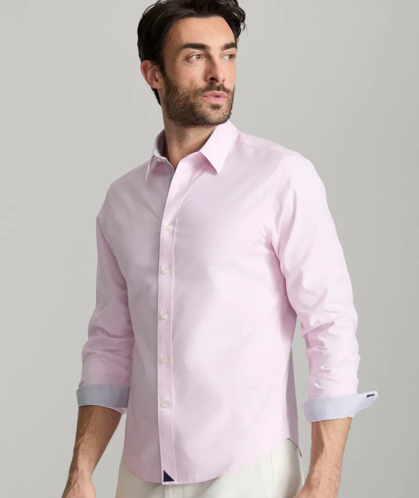 wrinkle-free-douro-shirt-ZJKZUqIp-3.webp Button-Down Shirts>UNTUCKit Wrinkle-Free Douro Shirt Pink & White Stripe With Contrast Cuff