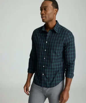 Button-Down Shirts>UNTUCKit Wrinkle-Free Grant Shirt Green & Blue Plaid